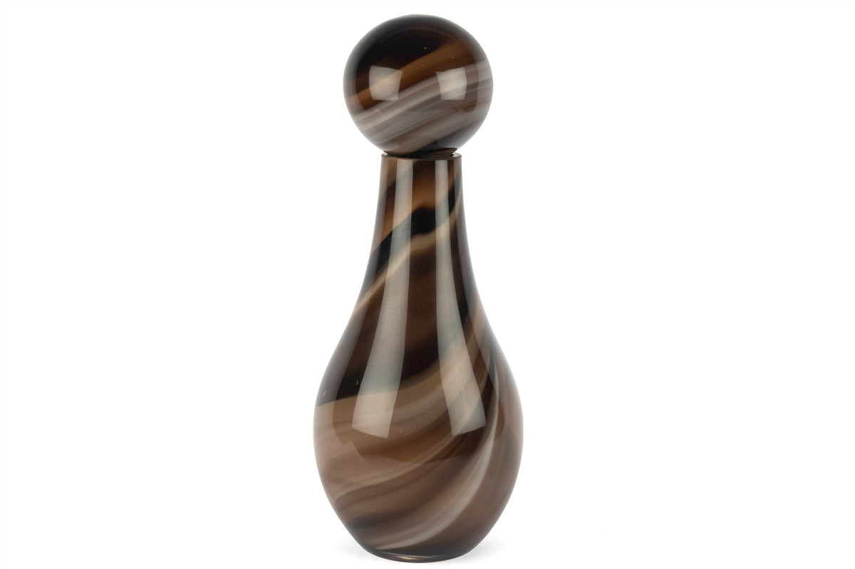 Mikasa Moor Kahve Krem Kapaklı Dekoratif Şişe 19x47cm