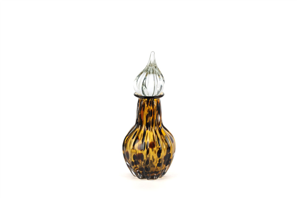 Mikasa Moor Amber Cam Şeffaf Kapak Dekoratif Şişe 13x29cm