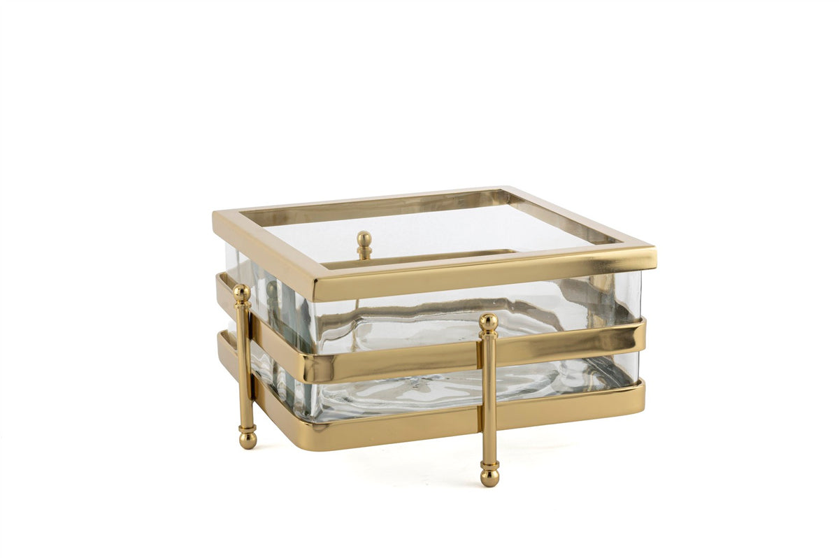 Mikasa Moor Gold Metal Standlı Kare Cam Sunumluk 23x13cm