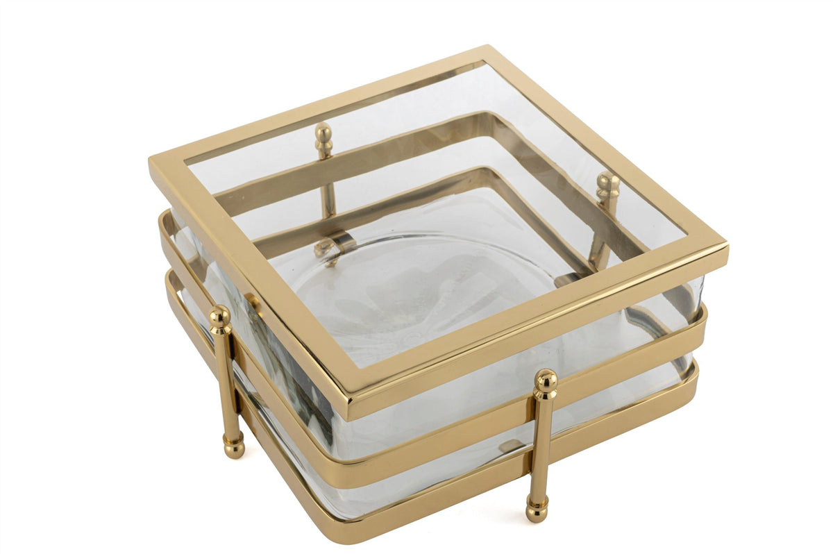 Mikasa Moor Gold Metal Standlı Kare Cam Sunumluk 23x13cm