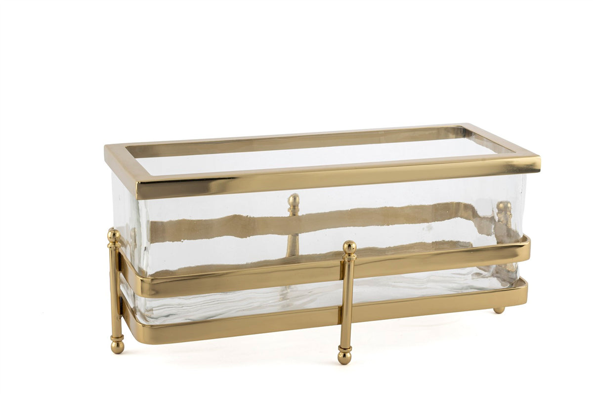 Mikasa Moor Gold Metal Standlı Dik Cam Sunumluk 34x16x16cm