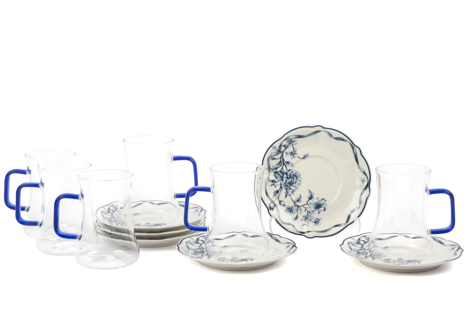 Luna Blue 6lı Cam Çay Bardak Seti 180ml