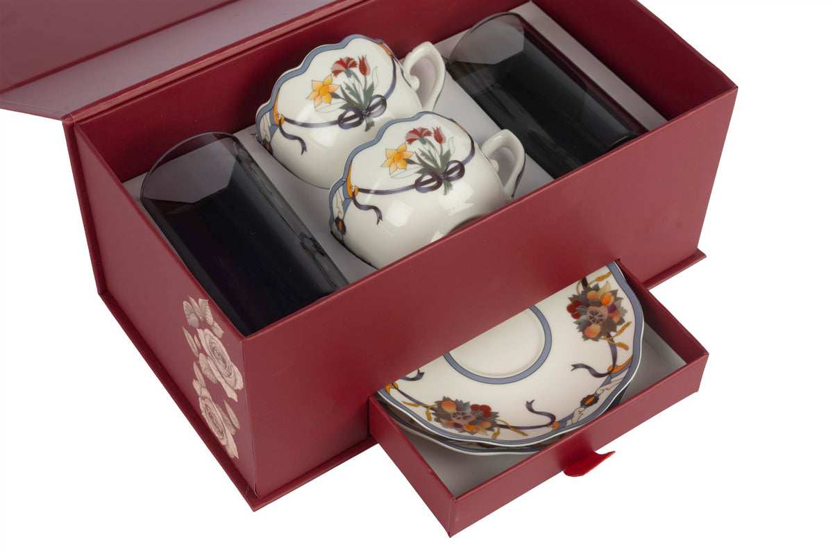 Mikasa Moor Sole Bauquet 2li Kahve ve Su Seti 90ml