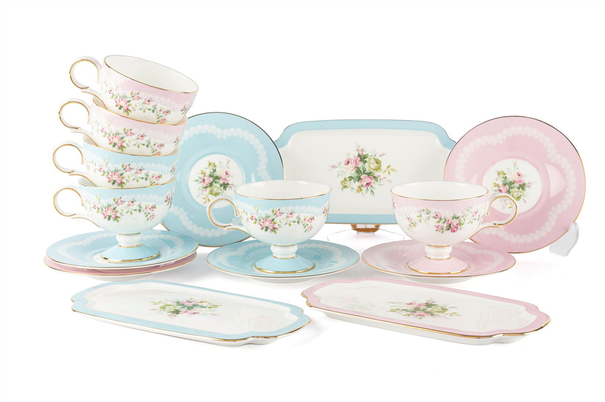 Mikasa Moor Rose Charm 15 Parça 6lı Kahve Fincanı Seti 90cc