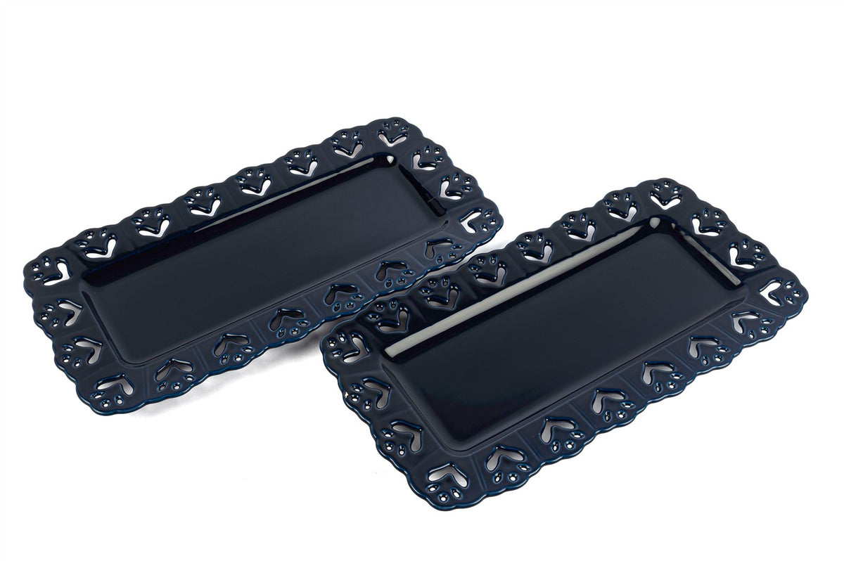 Mikasa Moor Lacivert Dİktdötgen 2li Servis Tabağı 37x18cm