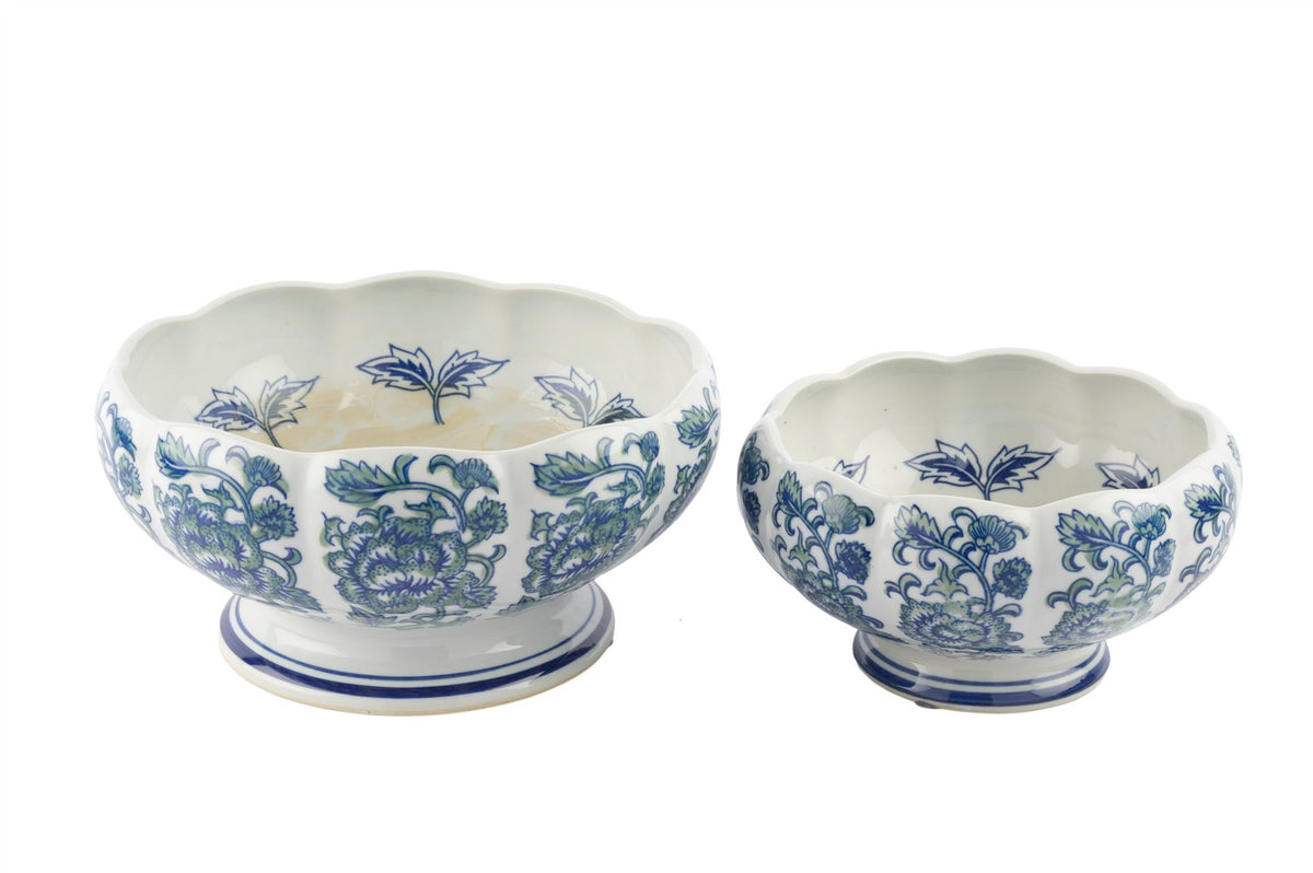 Mikasa Moor Blue Blanc 2'li Saksı 20x12 25x15cm