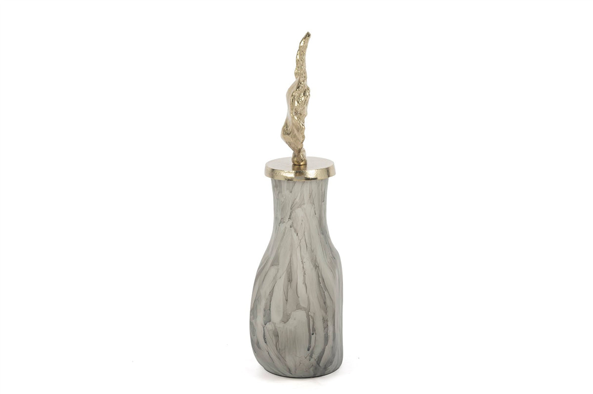 Mikasa Moor Gri Mermer Desenli Gold Kapaklı Küp 48x23cm