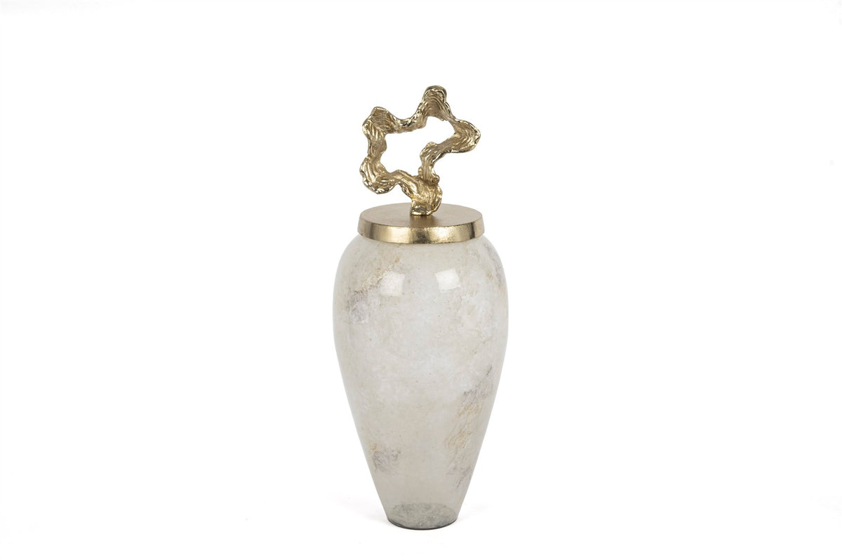 Mikasa Moor Beyaz Lekeli Gold Kapaklı Küp 62x25cm