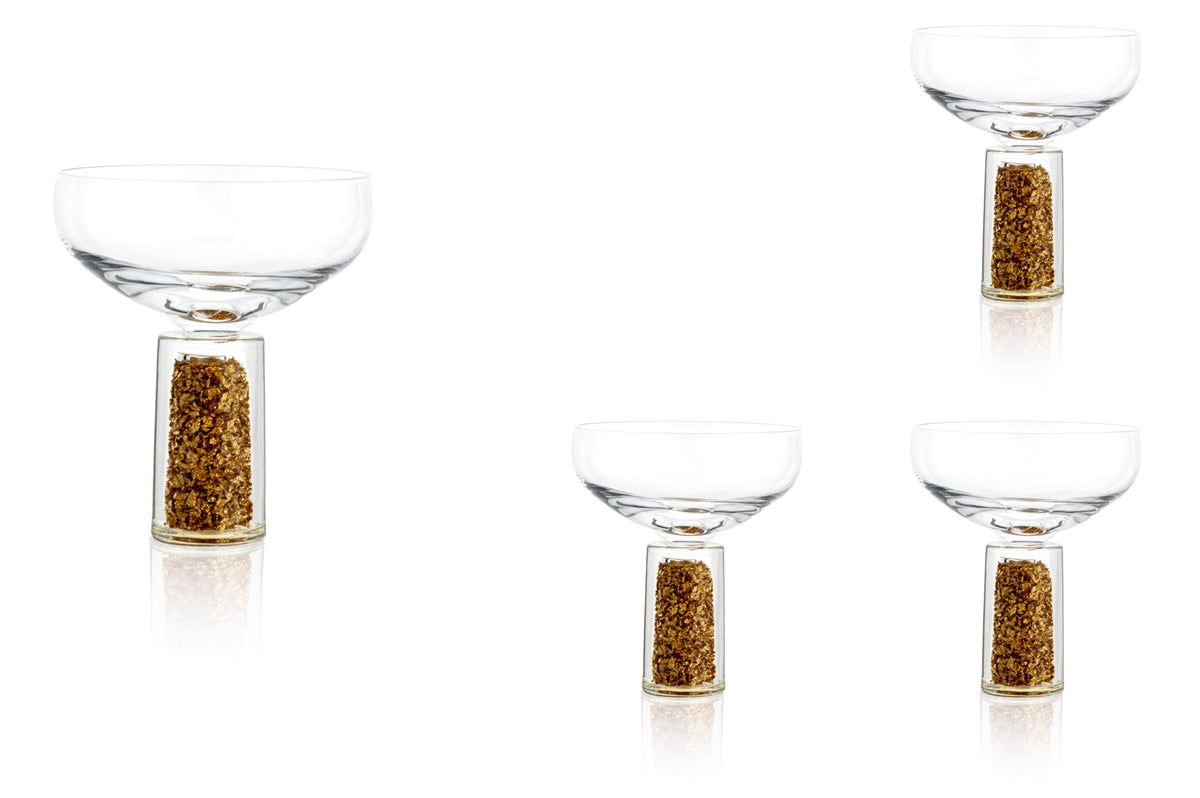 Mikasa Moor Gold Simli 4lü Cam Dondurmalık