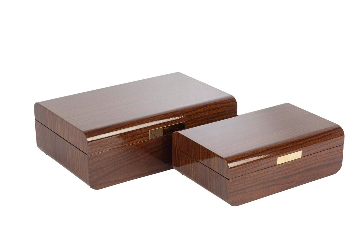 Mikasa Moor 2 li Ahşap Gold Dekoratif Kutu 24x16x8cm30x20x10cm