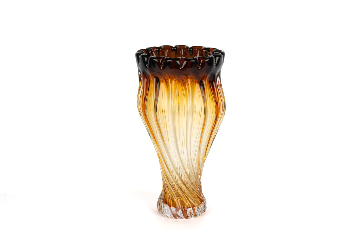 Mikasa Moor Amber Kıvrımlı Vazo 19x36cm