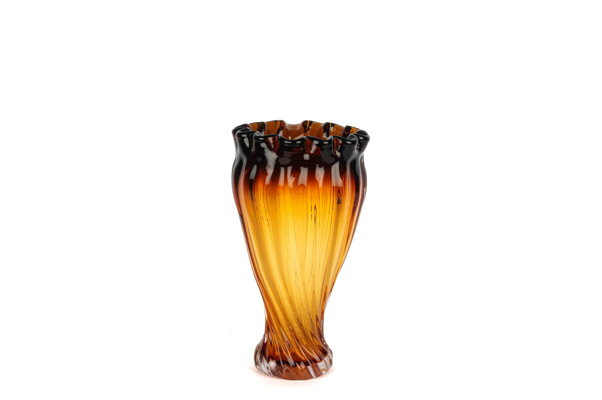 Mikasa Moor Amber Kıvrımlı Vazo 17x31cm