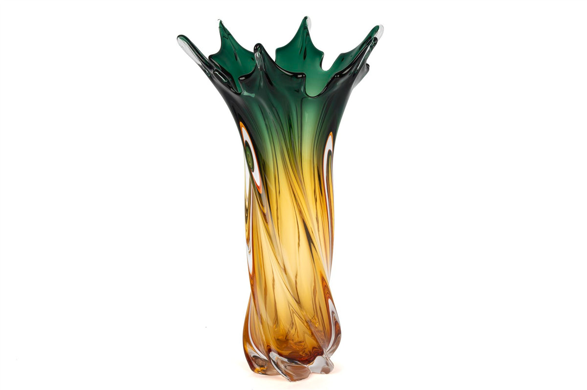 Mikasa Moor Amber Yeşil Kıvrımlı Vazo 26x43cm