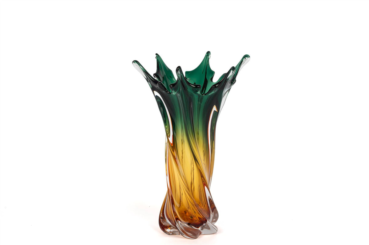 Mikasa Moor Amber Yeşil Kıvrımlı Vazo 24x36cm