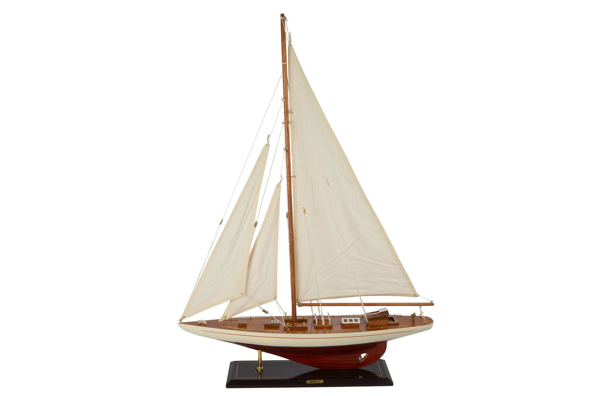 Mikasa Moor Krem Ahşap Yelkenli Dekoratif Obje 60x12x80cm