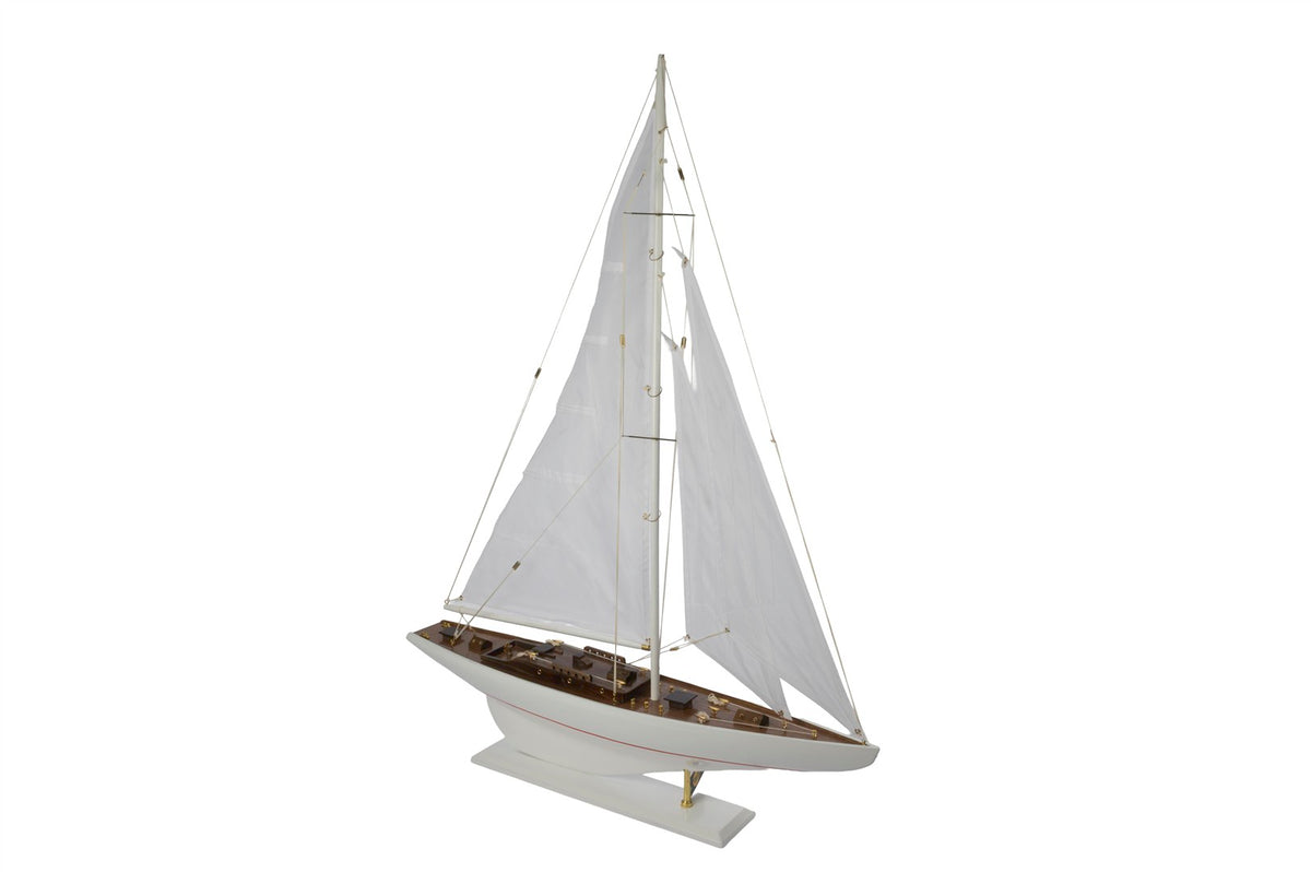 Mikasa Moor Beyaz Ahşap Yelkenli Dekoratif Obje 76x14x98cm