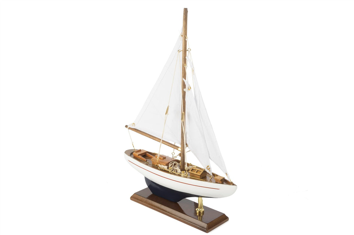 Mikasa Moor Beyaz Ahşap Yelkenli Dekoratif Obje 25x6x35cm