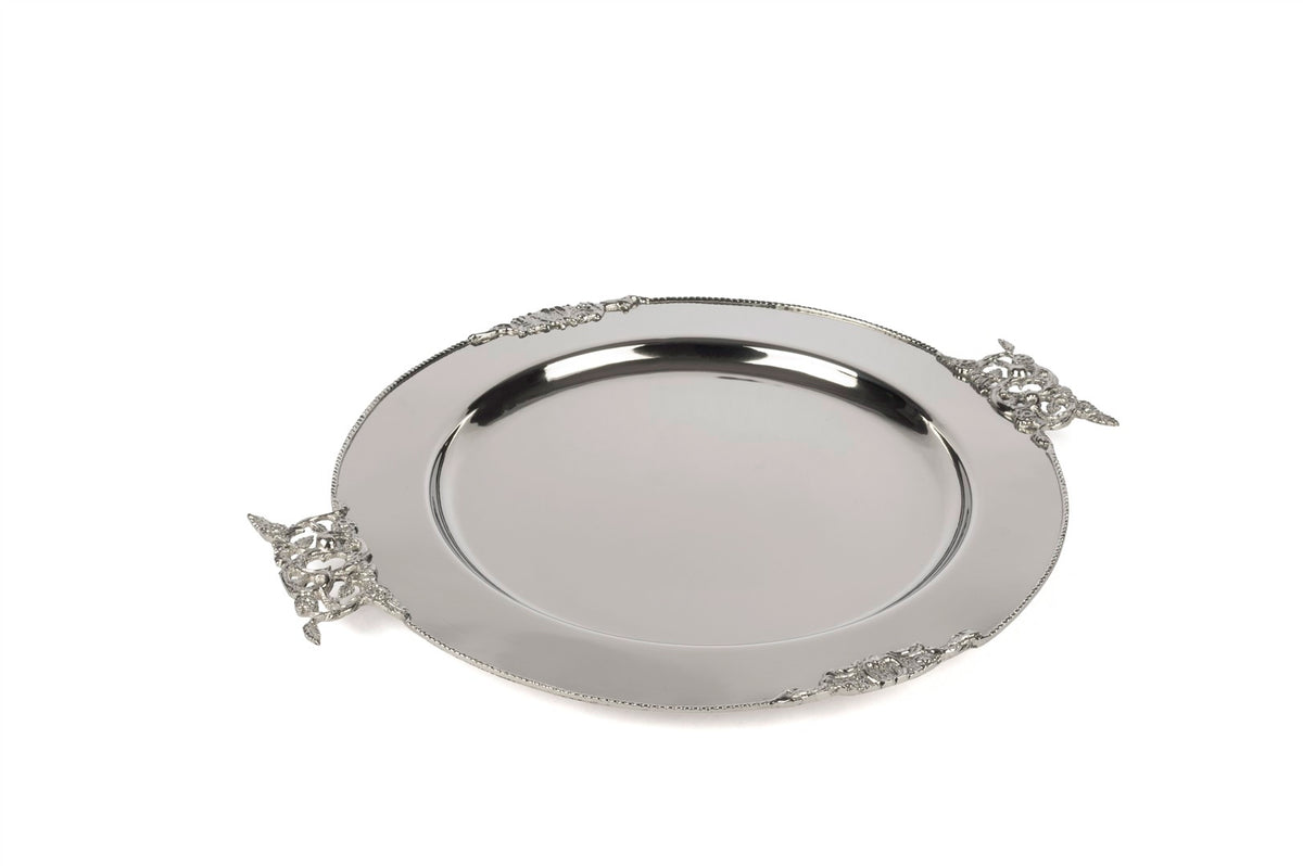 Mikasa Moor Silver İşlemeli Tepsili Cam Kase 40x34x8cm