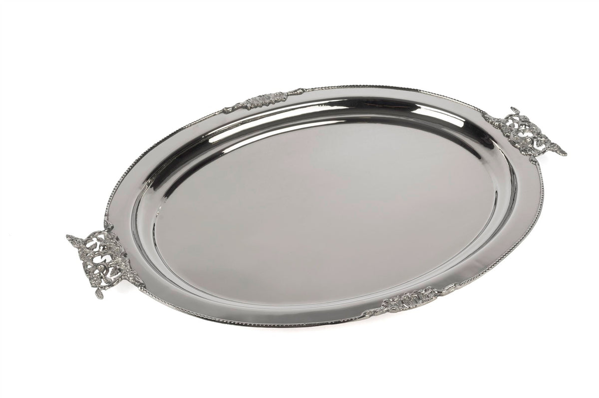 Mikasa Moor Silver İşlemeli Oval Tepsi 51x35cm