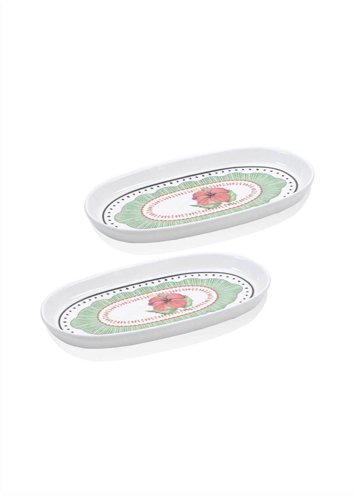 The Mia Spring Oval Servis Tabağı 2'li Set 23 cm