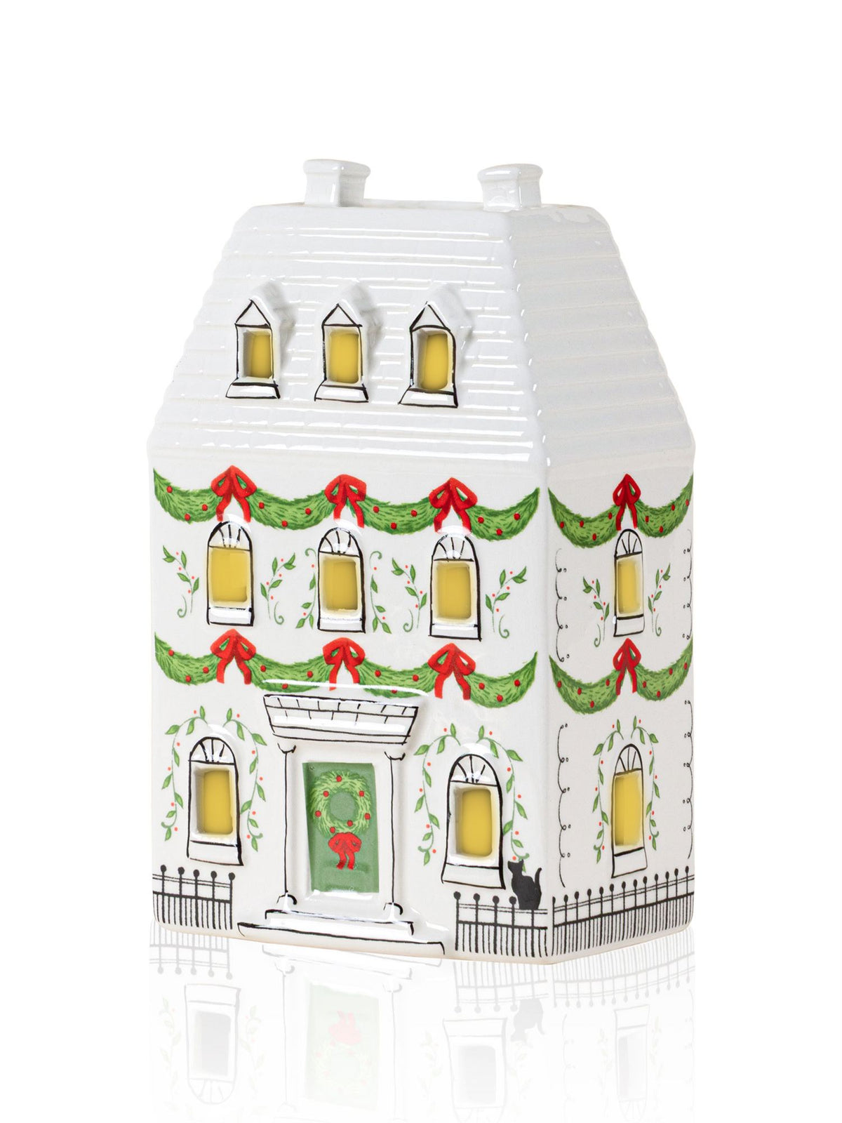 The Mia Dekoratif Led Işıklı Ev Biblo 12x7x19 cm (Paket: 2 Adet)