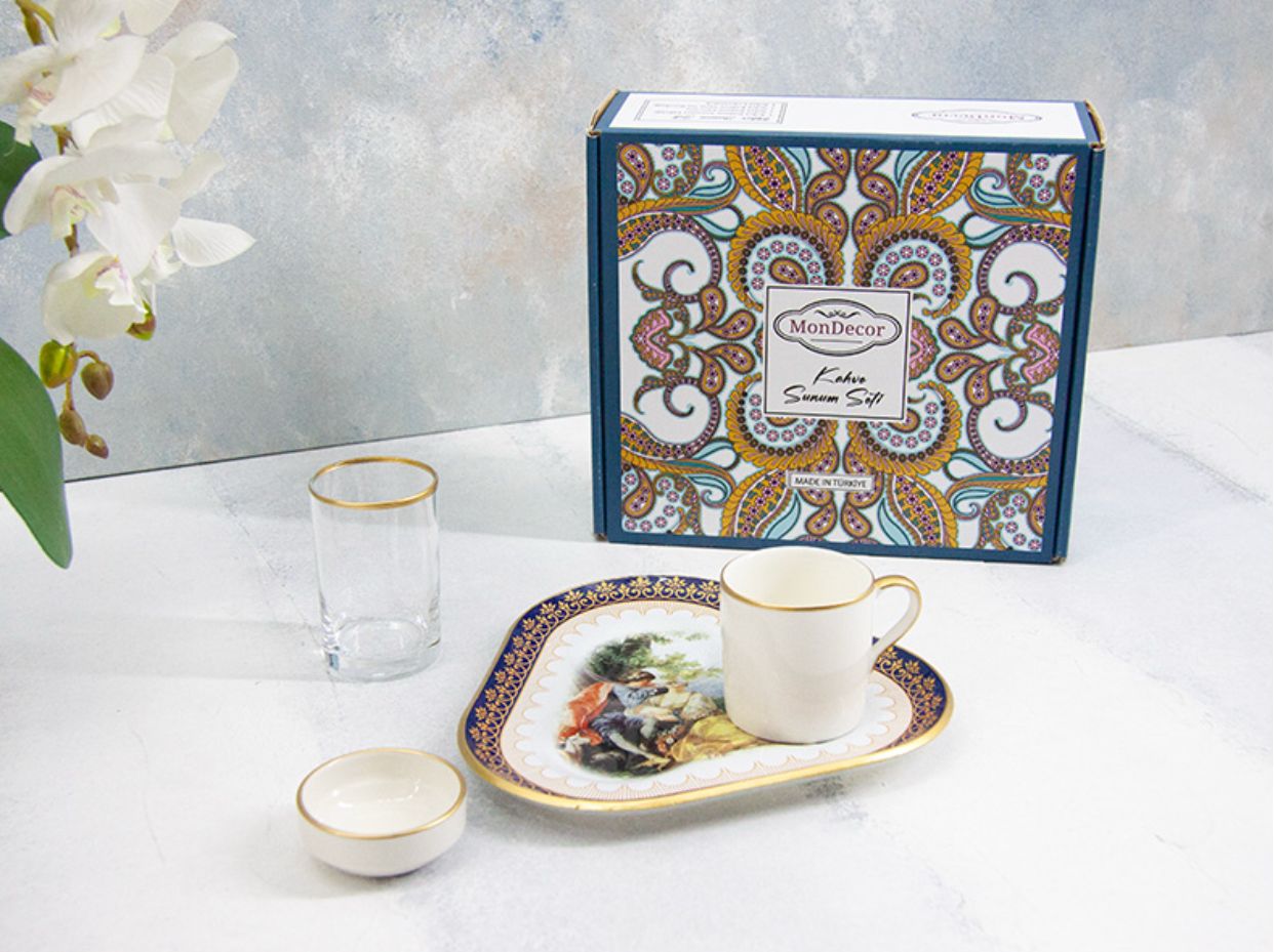 Mondecor Marki 4 Parça Tek Kişilik Kahve Sunum Seti