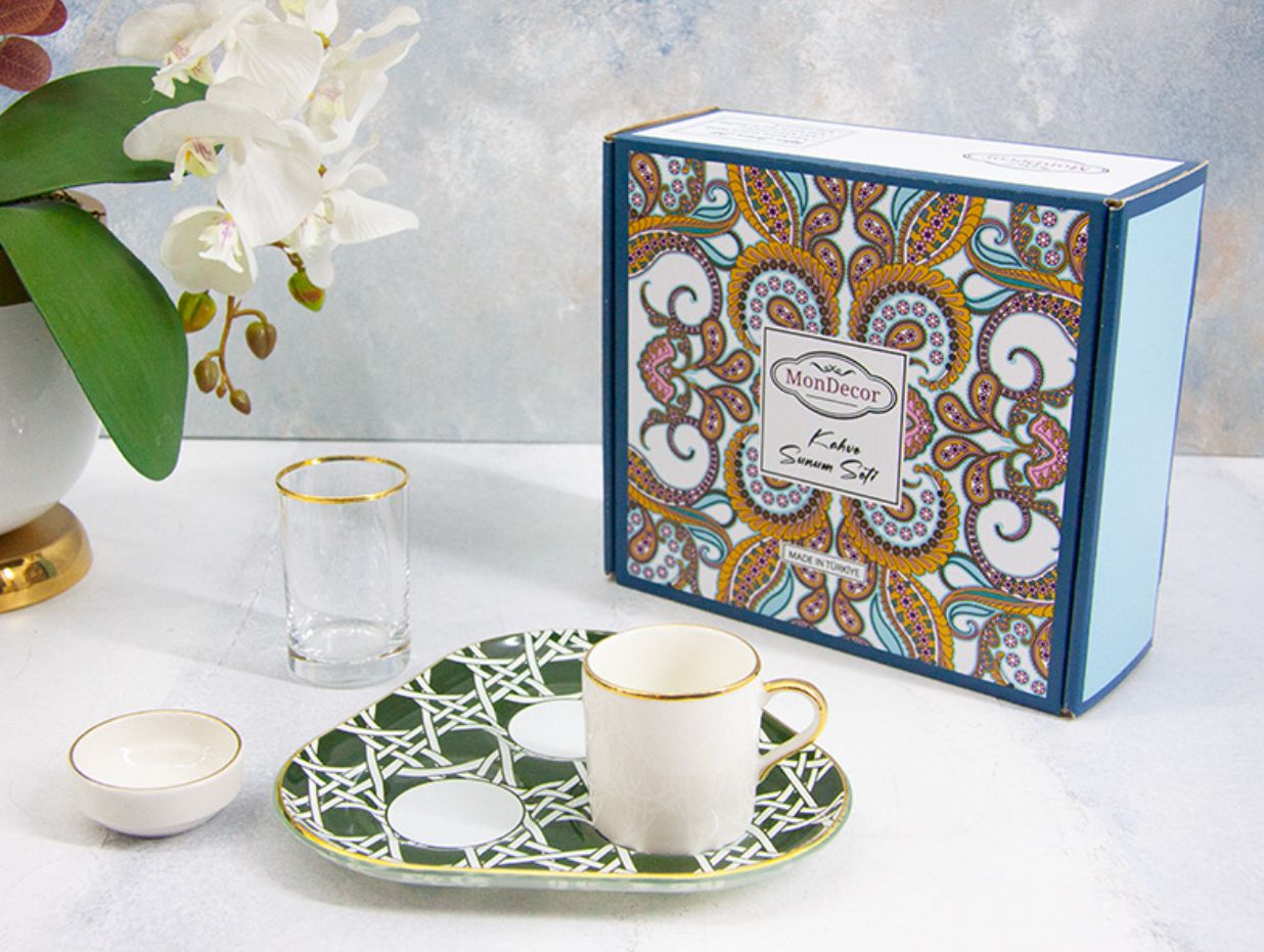 Mendocor Dior Mix 4 Parça Tek Kişilik Kahve Sunum Seti