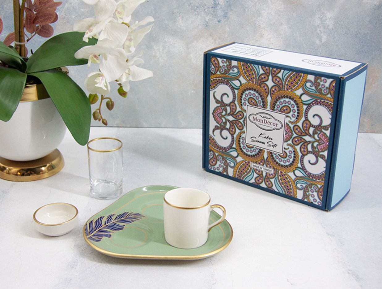 Mendocor Tunca 4 Parça Tek Kişilik Kahve Sunum Seti