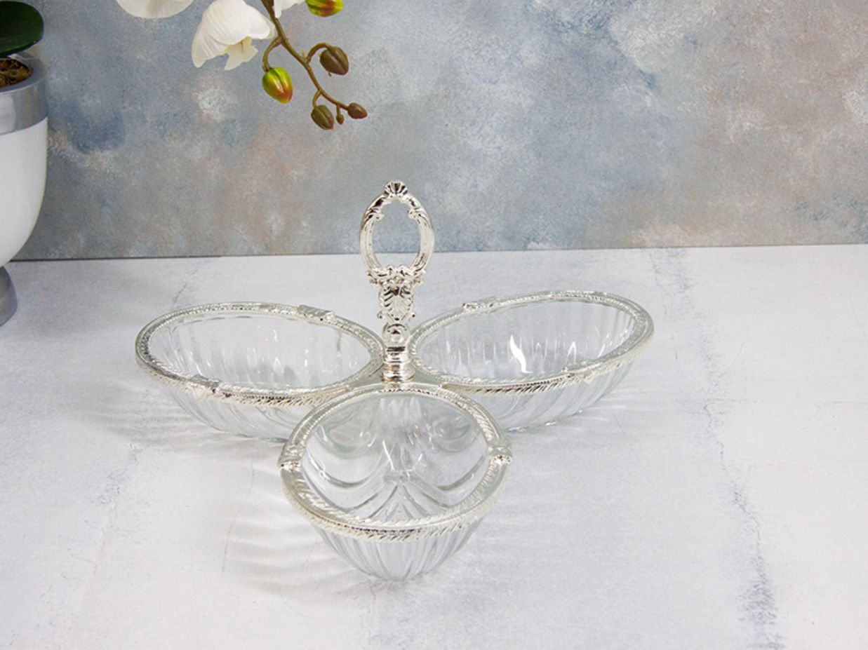 Mondekor Gümüş 3 Lü Çerezlik