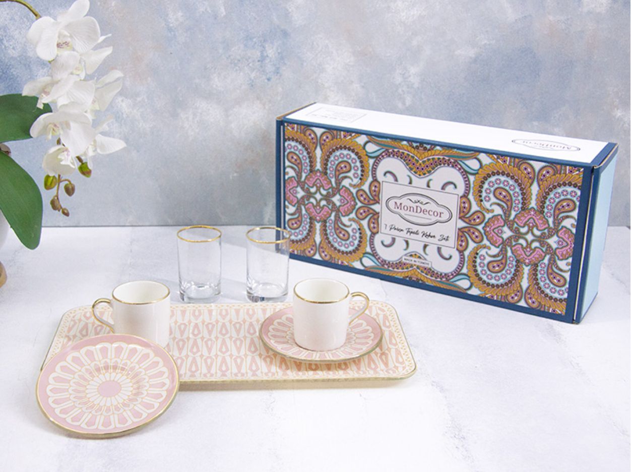 Mondekor Hera Pink 7 Parça Kahve Sunum Seti