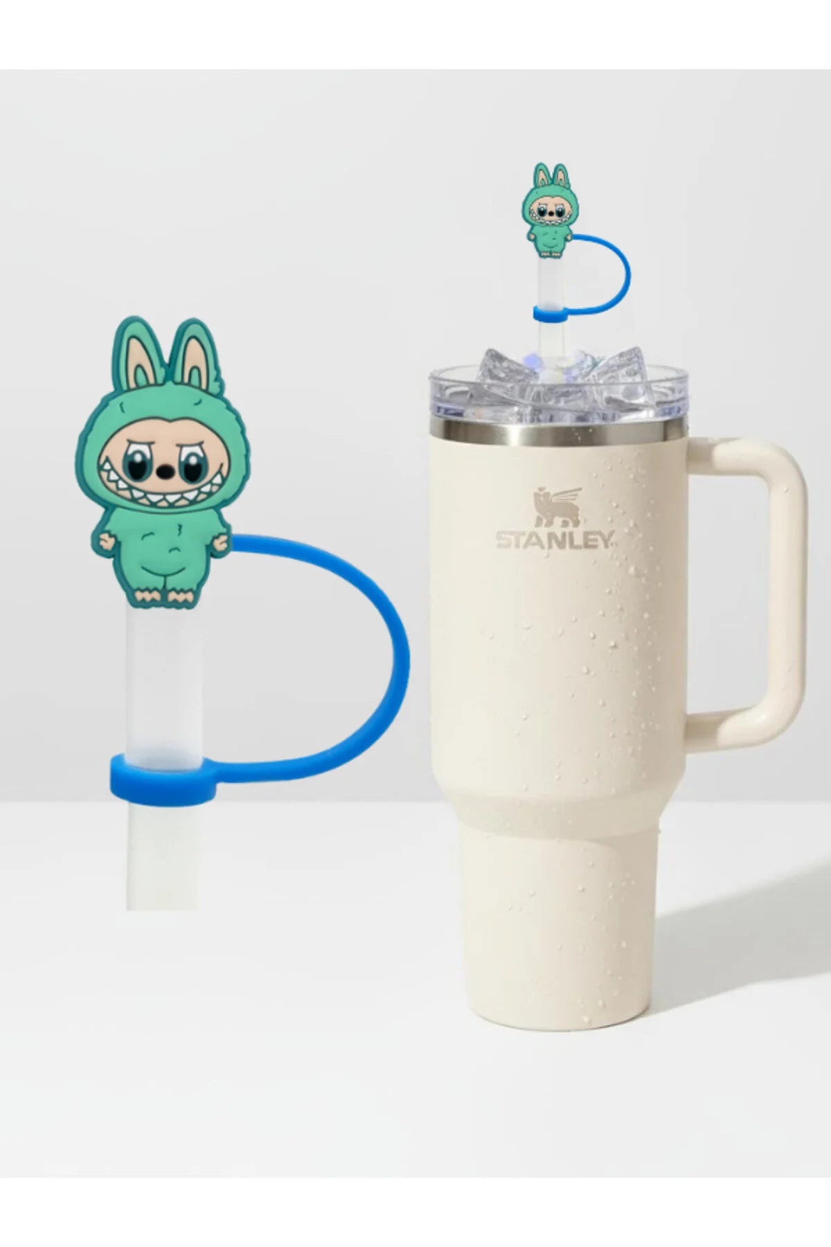 Labubu figürlü silikon pipet tıkacı