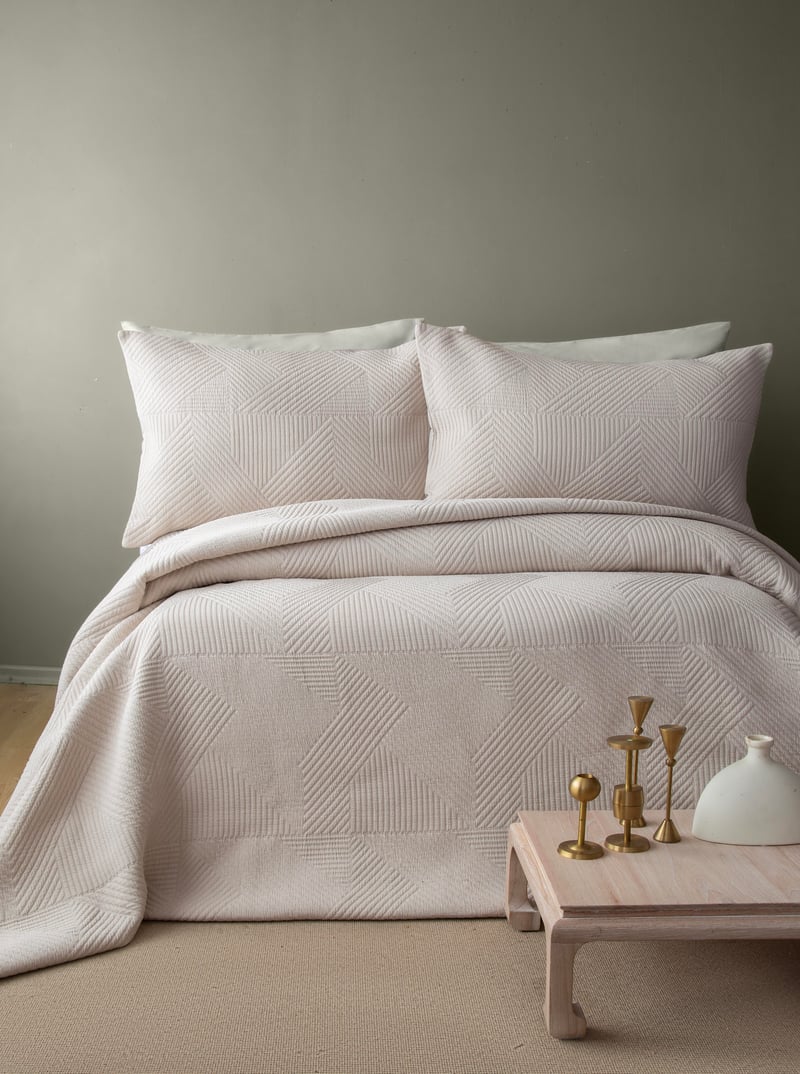 Apricitas Home Savoy Bej Tek Kişilik Yatak Örtüsü Seti