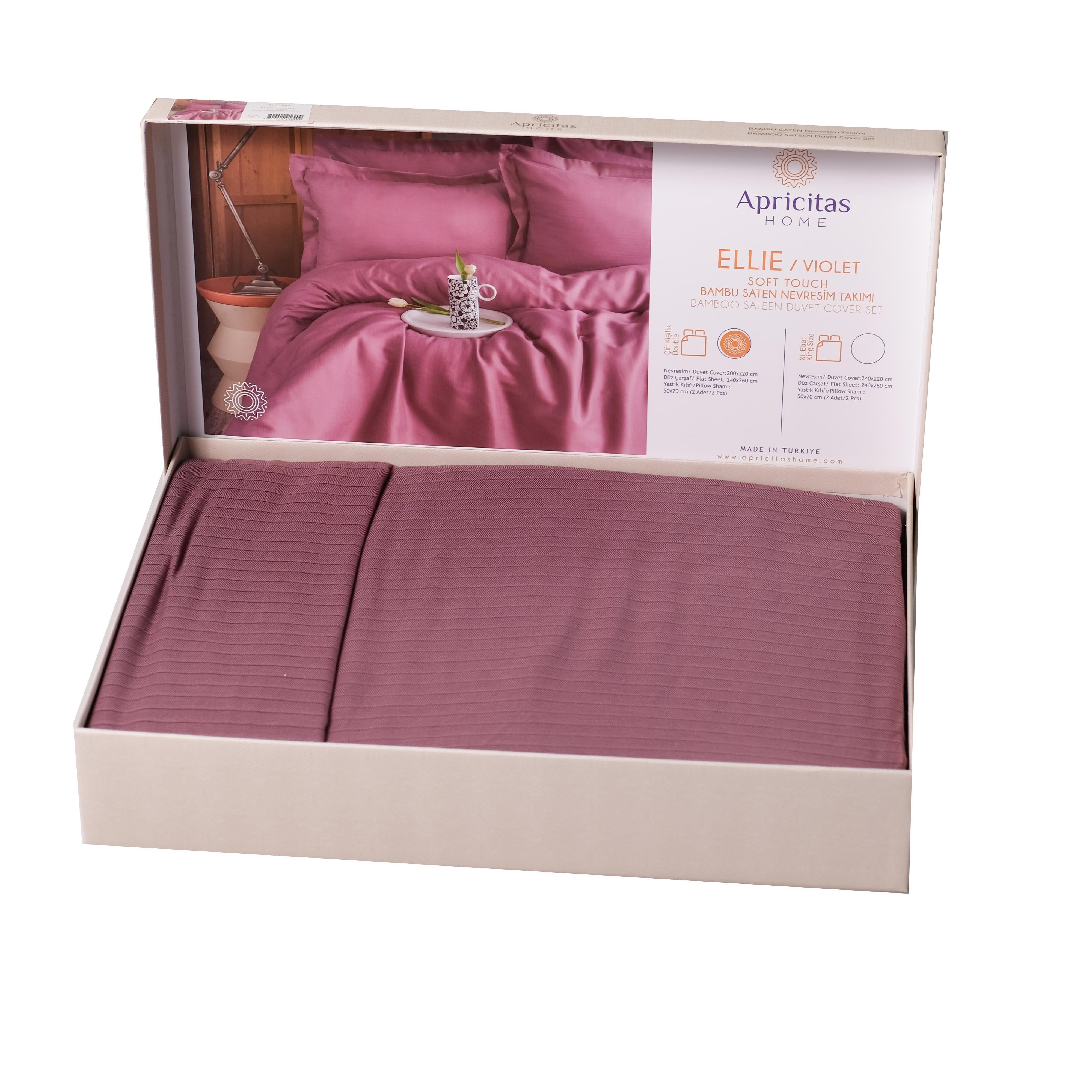 Apricitas Home Ellie Violet Çift Kişilik Bambu Nevresim Takımı