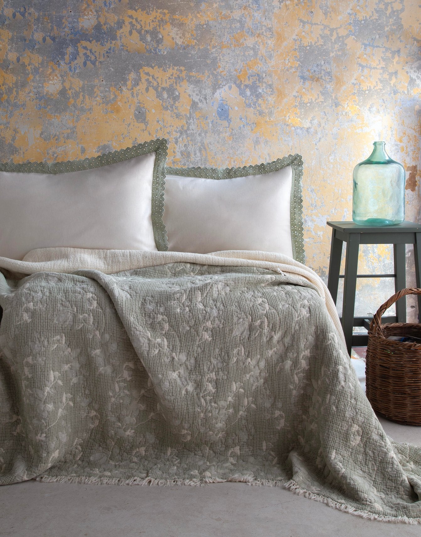 Apricitas Home Marbella Adaçayı Çift Kişilik Yatak Örtüsü Takımı