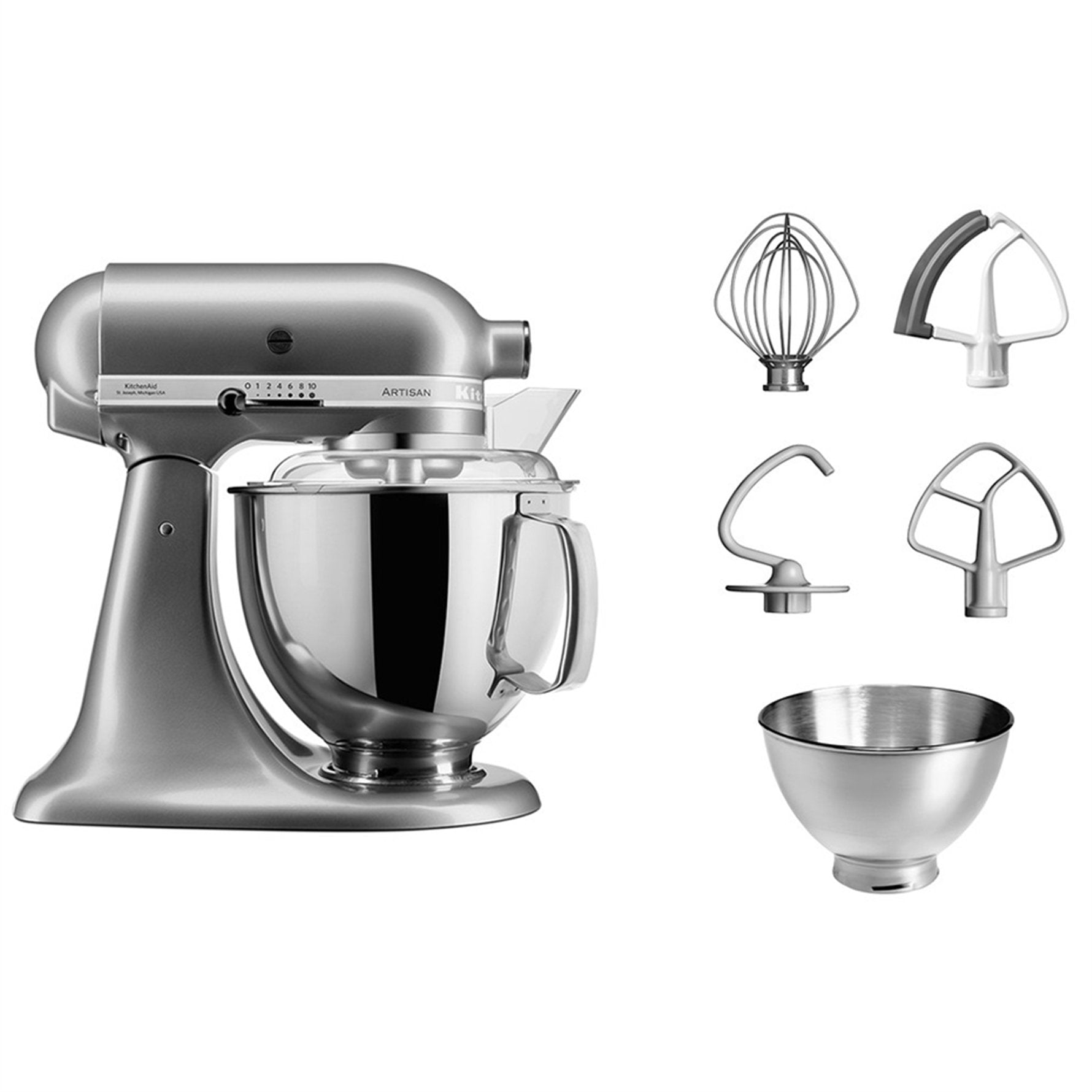 Kitchenaid Artisan 4,8 L Stand Mikser 5KSM175PS Contour Silver-ECU