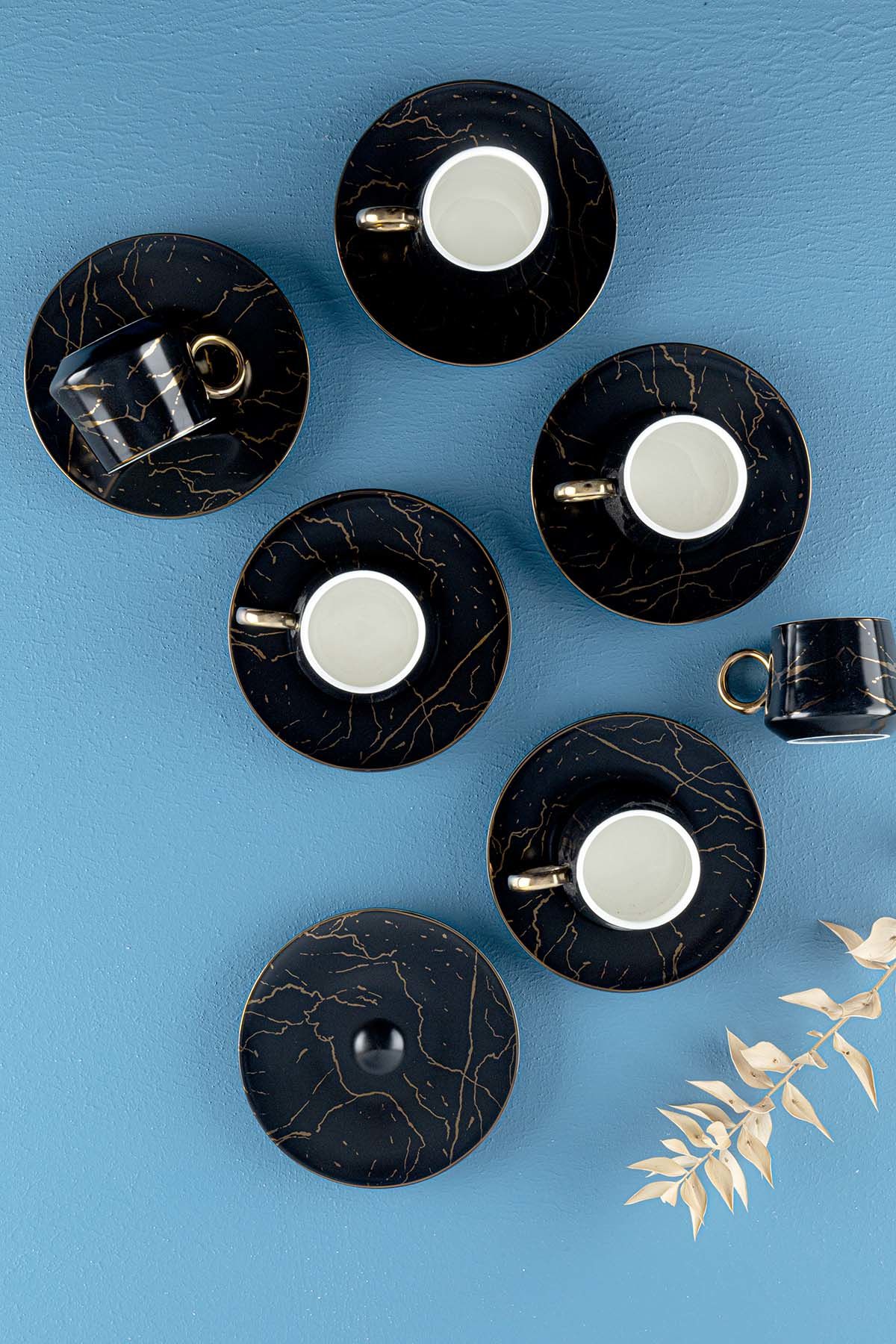 Marble Porselen Kahve Takımı