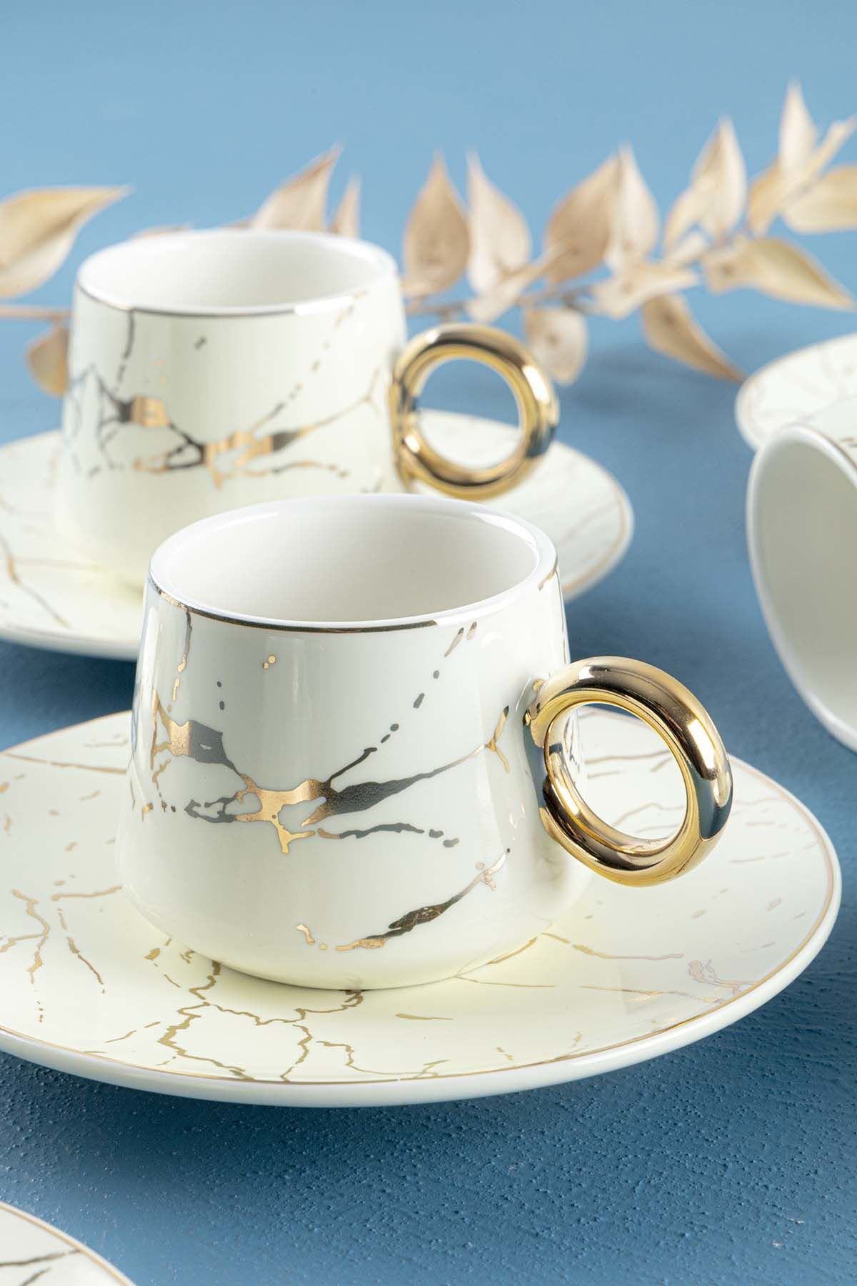 Marble Porselen Kahve Takımı