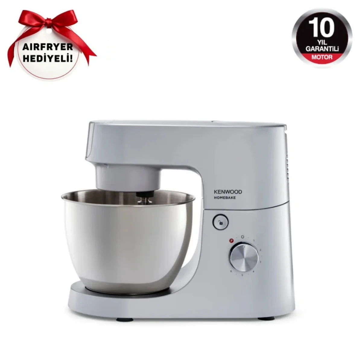 Kenwood Homebake Mutfak Şefi 1400 Watt 5 Lt Stand Mikser KHH01.000SI + Airfryer Hediyeli