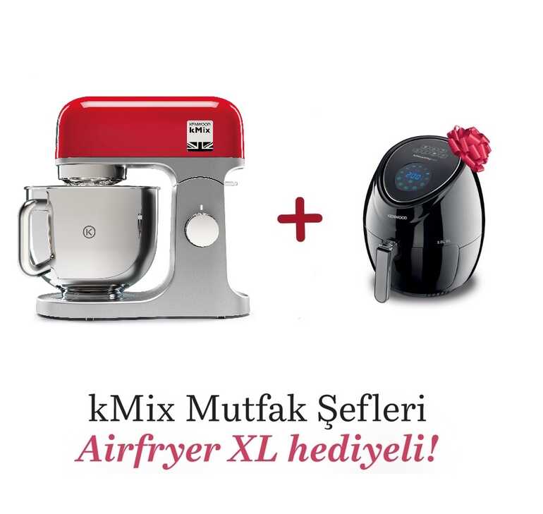 Kenwood kMix Mutfak Şefi 5 Lt KMX750RD + Airfryer XL Siyah HFP30.000BK Hediyeli