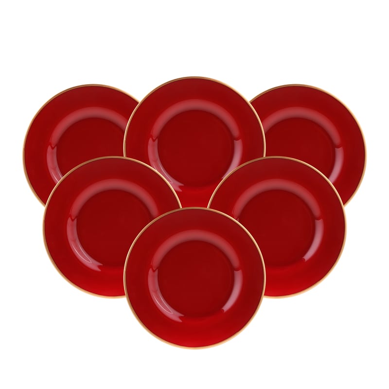 Karaca Retro New Kırmızı 6'lı Pasta Takımı