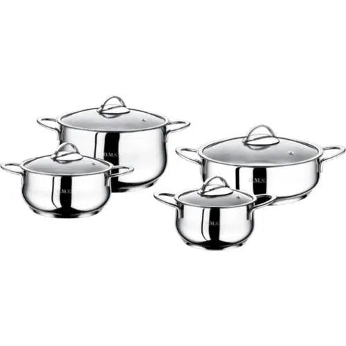 OMS 1023 Yummy 8 Parça Çelik Tencere Seti Silver