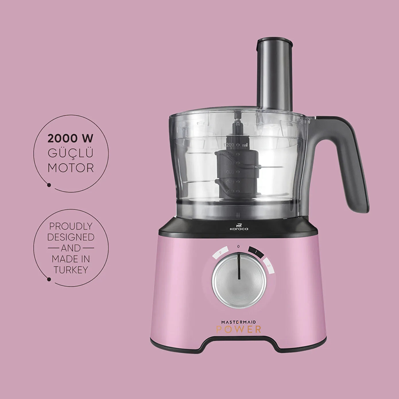 Karaca Mastermaid Power Essential Pink Gıda Hazırlama Seti 2000w