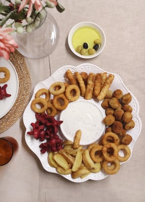 The Mia Grande Servis Tabağı Bölmeli Beyaz 39 cm