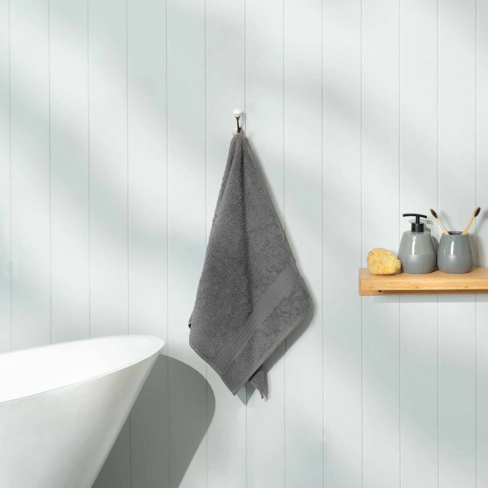 Karaca Home Back To Basic Yüz Havlusu 50x90 cm Antrasit