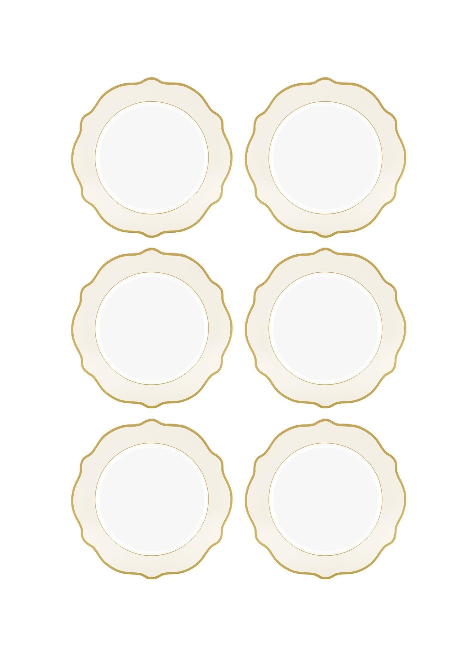 Jaswely Pasta Tabağı 6 Parça Krem 21 Cm