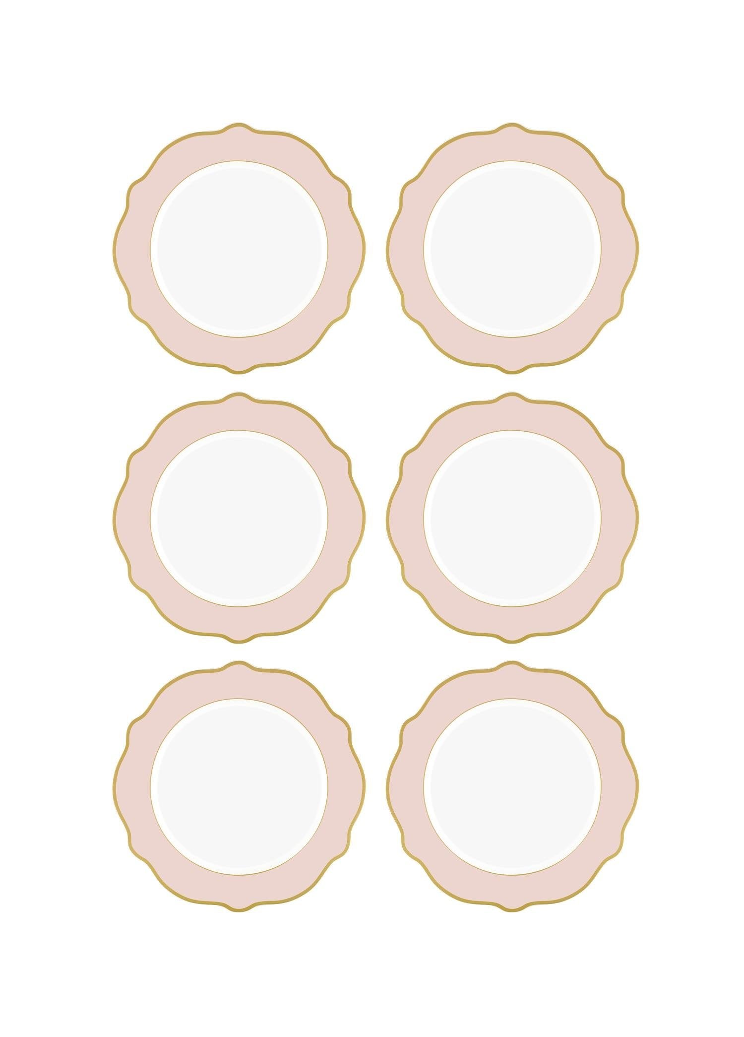 Jaswely Pasta Tabağı 6 Parça Pembe 21 Cm
