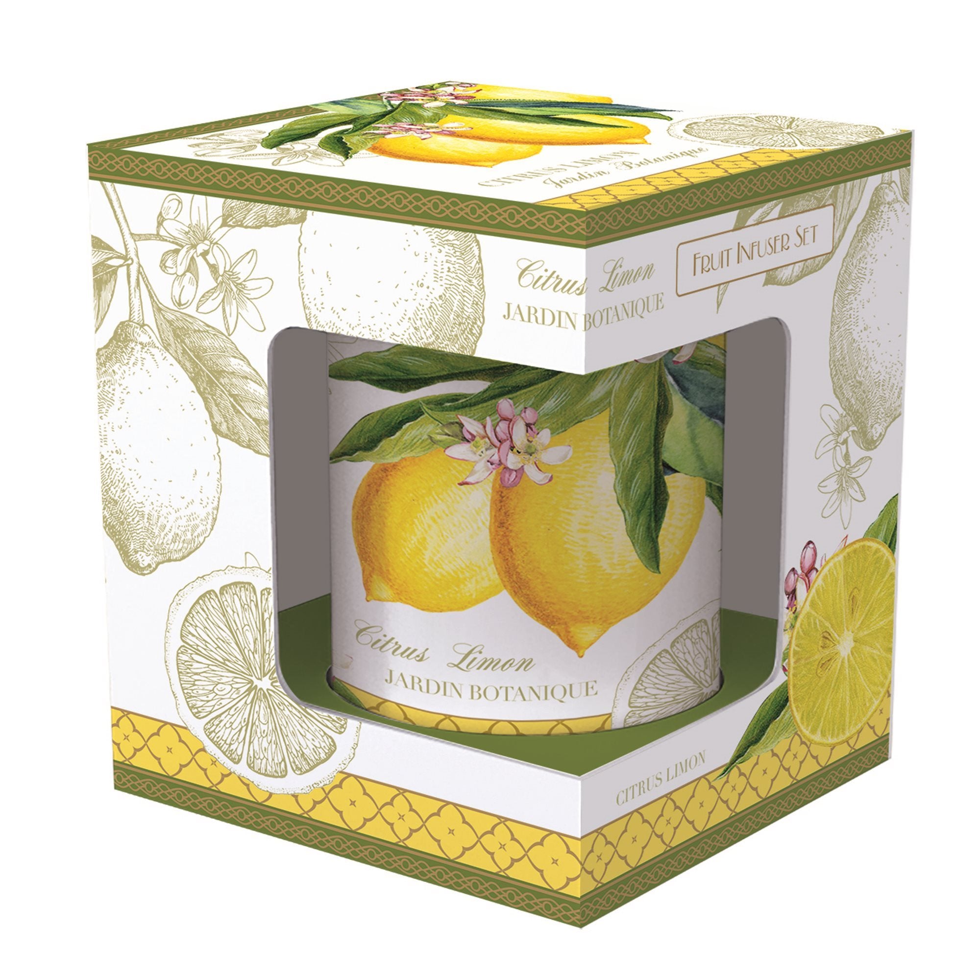 Jardin Botanique Lemon Porselen Kupa 300 ml. Kapaklı ve Metal demlikli