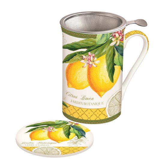 Jardin Botanique Lemon Porselen Kupa 300 ml. Kapaklı ve Metal demlikli