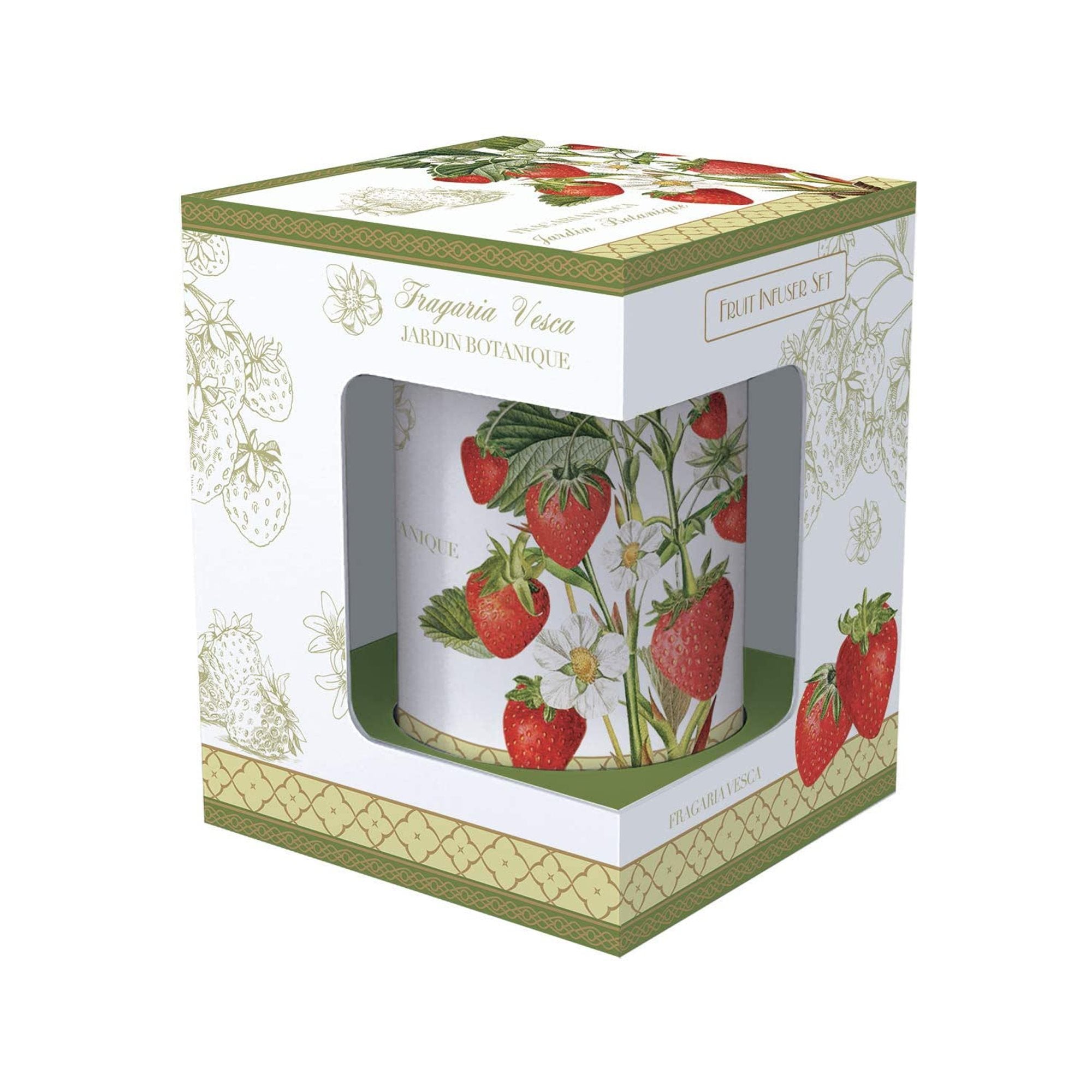 Jardin Botanique Strawberry Porselen Kupa 300 ml. Kapaklı ve Metal demlikli - Jardin Botanique Strawberry Porselen Kupa 300 ml. Kapaklı ve Metal demlikli