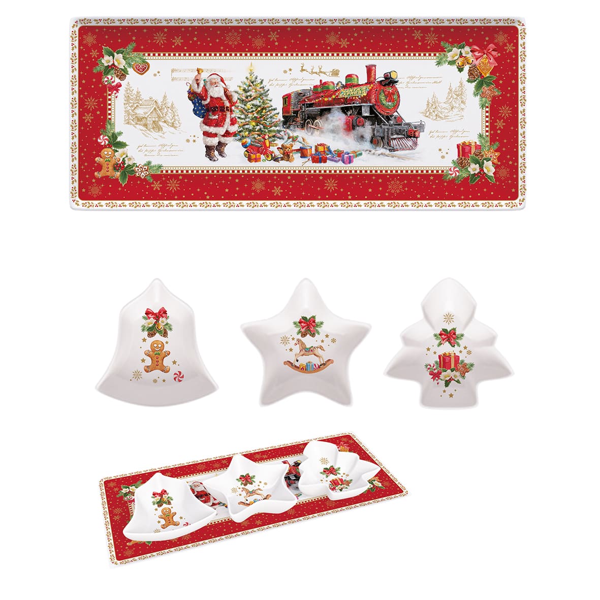 Christmas Memories 4 parça porselen meze servis seti 36×16